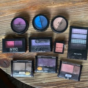 Lot of 10 pc eyeshadows -Revlon, ELF, Rimmel, etc